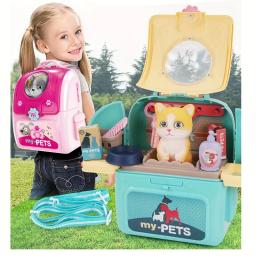 Pet Care Play Set para crianças, Kit médico, Pretend Play Vet, Brinquedos para cães, Puppy Dog Carrier, Mochila para cães - Image 1