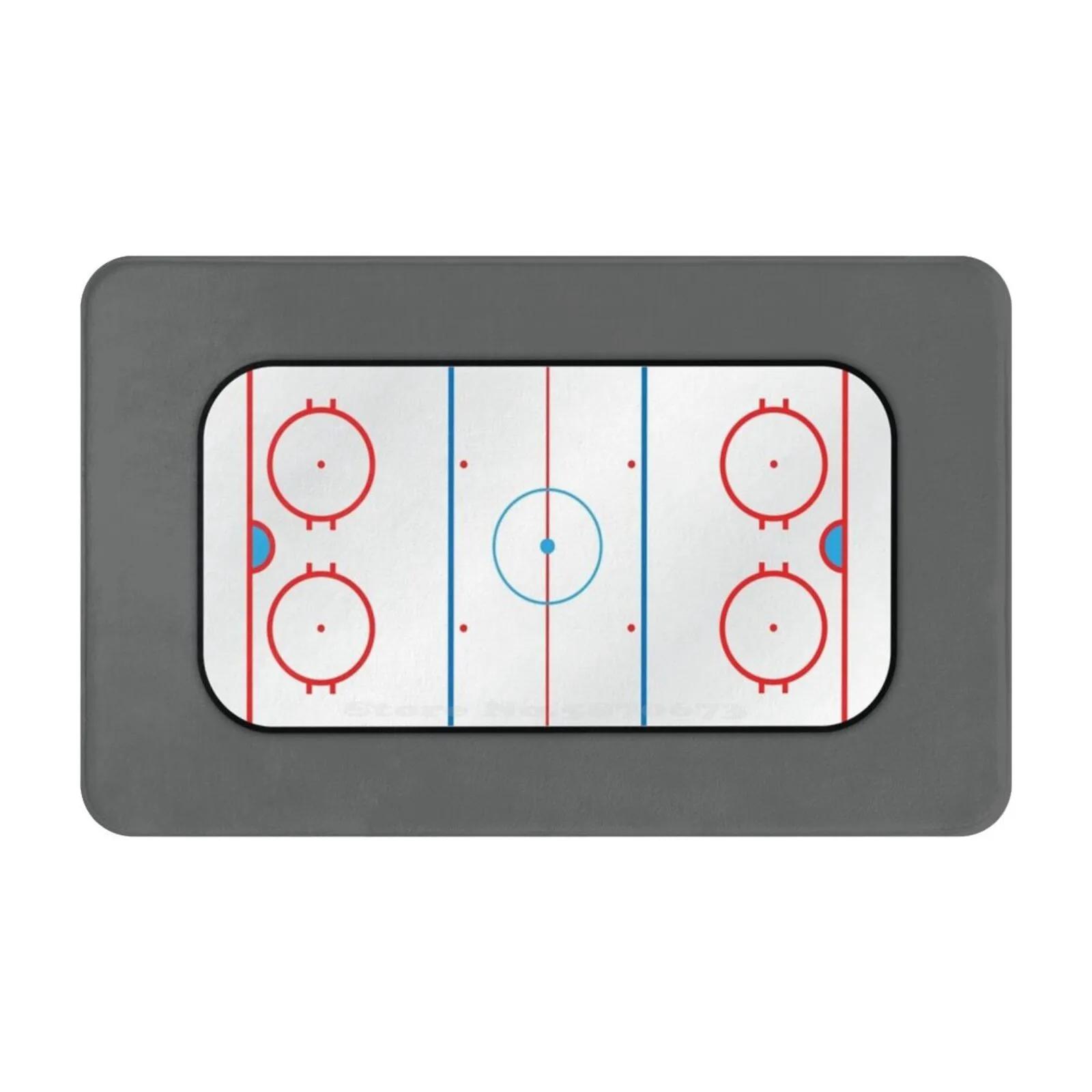 Hóquei rink hóquei no gelo jogo fã jogador esporte placa hd de alta qualidade confortável tapete tapete da porta pé almofada gelo hóquei rinque - Image 1