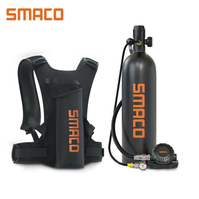 Mini Tanque de Mergulho SMACO 2L: Cilindro de Oxigênio para Respiração Subaquática em Entretenimento e Trabalho