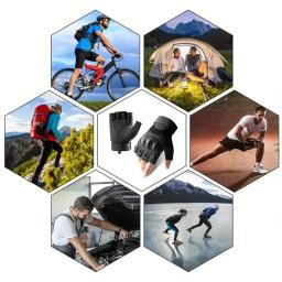 Luvas de ciclismo de meio dedo para homens e mulheres, ao ar livre, tático, equitação, MTB, motociclista, tiro, ginásio, montanhismo - Image 4