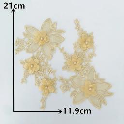Tecidos bordados florais em 3d, tecidos para vestidos, laços, colarinho, faça você mesmo, abs, perolas, aplicação, artesanato, materiais, acessórios de costura - Image 5