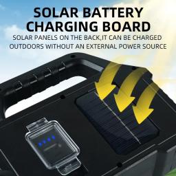 Lanternas Recarregáveis LED De Alta Potência, Luz De Trabalho De Acampamento, Multi Funcional, Luz Portátil, Carregamento Solar, 6 Modos De Iluminação - Image 5