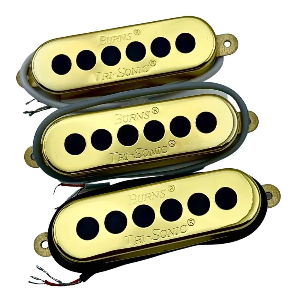 Captadores Burns Tri-Sonic Single Coil Alnico V Gold para guitarra elétrica, queimaduras genuínas, 1 conjunto - Image 1