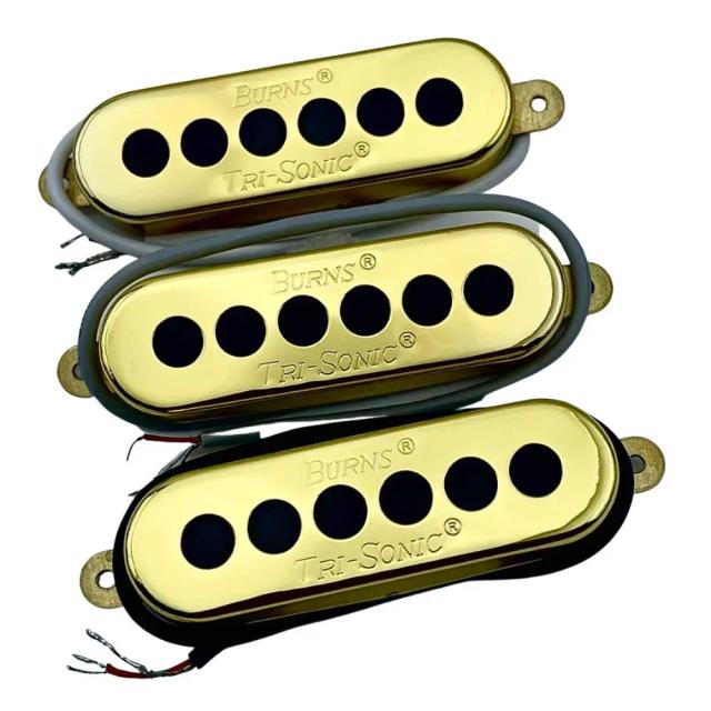 Captadores Tri-Sonic Alnico V Gold Burns para Guitarra Elétrica - Conjunto Genuíno de Alta Performance