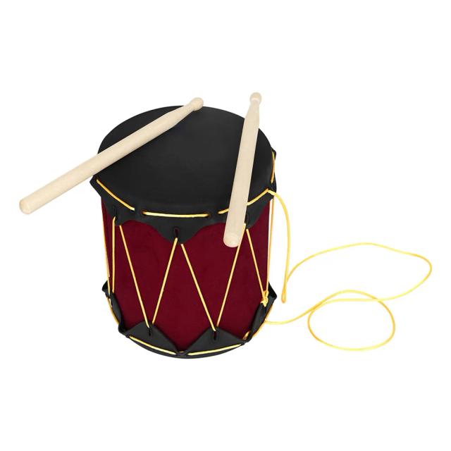 Tambor Clássico Indiano com Bastões - Instrumento de Percussão Decorativo e Brinquedo Educativo para Crianças