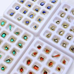 Azul prego arte strass kit 20 pçs pedras preciosas pedra acessórios do prego tamanhos multi-estilo 3d brilho de vidro luxuoso manicure decoração - Image 4