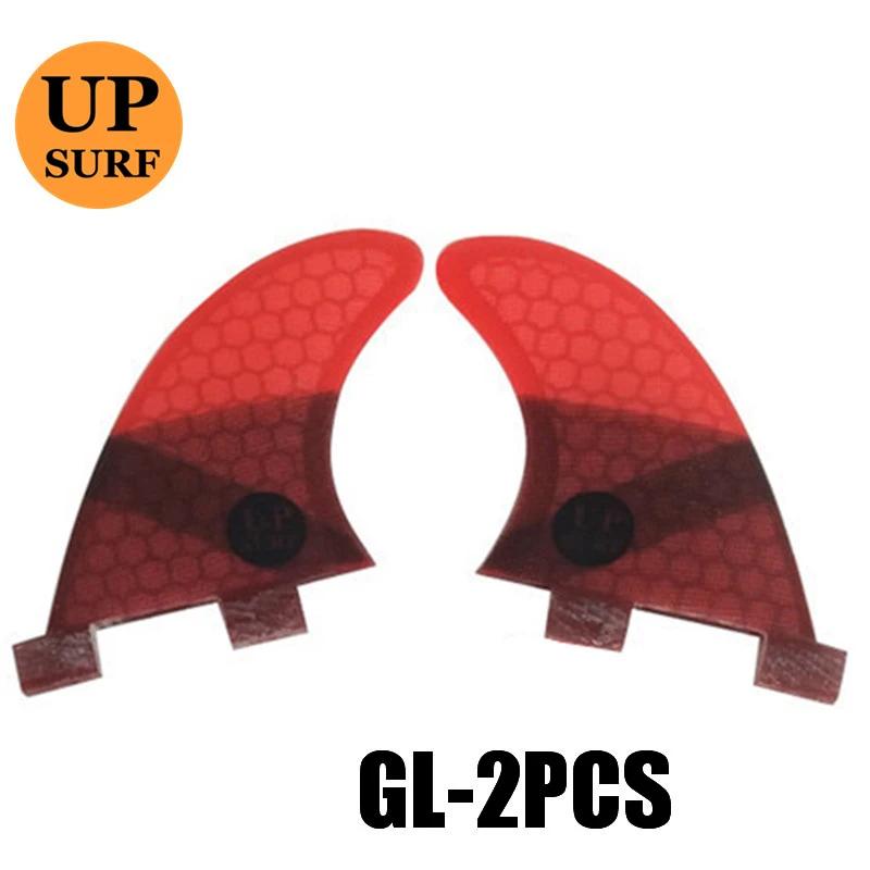 Surf 2 pces/3 pces dupla tabs aletas s/m/l/gl fin favo de mel fibra de vidro aletas combinação livre aleta conjunto duplo quilhas aletas upsurf - Image 1