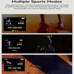 Esporte relógios inteligentes com tela colorida, impermeável Bluetooth Fitness pulseira com pressão arterial e monitor de freqüência cardíaca, monitor de sono - Image 3