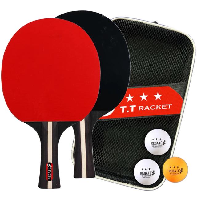 Raquete de tênis de mesa com saco Ping Pong Paddles, 2 raquetes, 3 bolas, profissional 2 jogadores, torneio