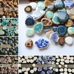 Telha cerâmica irregular do mosaico, fragmentos em forma, pedra livre, peças de porcelana, material artesanal, colagem pequena, DIY, 100g - Image 2