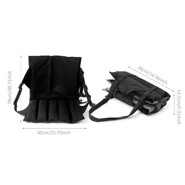 Cadeira de Acampamento Portátil com Encosto Dobrável e Almofada Leve - Ideal para Piqueniques, Estádios e Jardins
