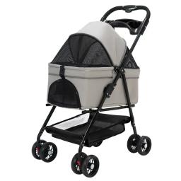 Leve e dobrável Pet Stroller para viagens ao ar livre, pequeno carrinho de estimação, cão, gato, pelúcia, bebê - Image 5