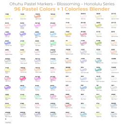 Ohuhu honolulu 96 cores pastel conjunto de canetas marcadoras álcool arte marcadores recarregáveis dicas duplas esboçar desenho mangá material escolar - Image 6