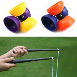 Malabarismo Diabolo Toy para adultos e crianças, Yoyo chinês engraçado, embreagem de 3 rolamentos, varas de metal chinês YOYO, brinquedos saco de cordas, presente - Image 4