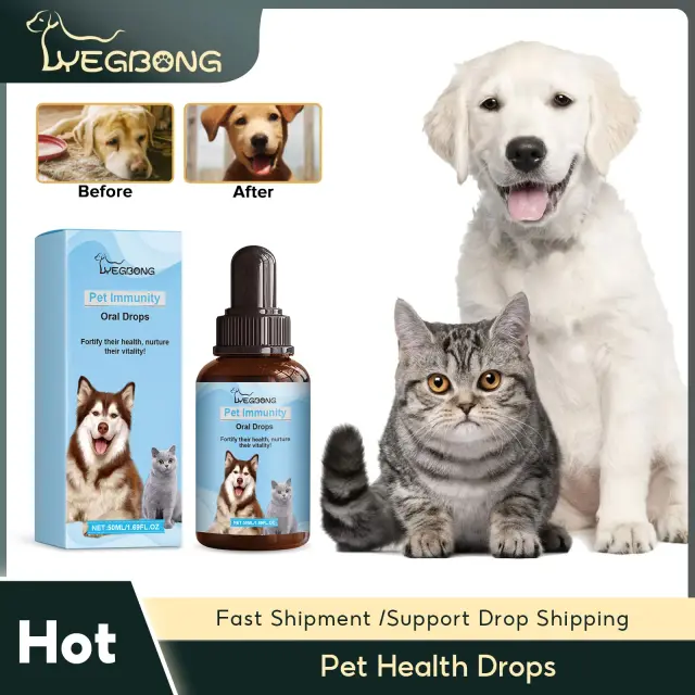 Yegbong-pet Saúde Drops: Nutrição Equilibrada e Multivitamínico para Cães e Gatos Saudáveis
