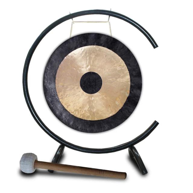 Cura com Gongos Arborea Sound para Yoga e Terapia - Cadeia de Bronze Chau com Suporte Tipo C e Mallet de Madeira Livre, Tamanhos de 12 a 28 polegadas