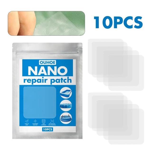 Kit de Remendos Auto-Adesivos de PVC Nano Repair Patch Multifuncional para Anéis de Natação e Barcos Infláveis - 10 e 30 Peças