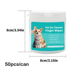 Toalhetes de limpeza para Pet, Ear Care Products, Fingertips, Ear Mite Removal, Cat and Dog Products, 50 PCs - Image 6
