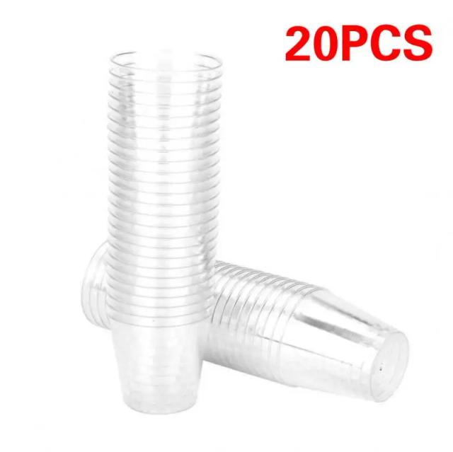Copos Descartáveis de Plástico Eco-Friendly para Festas - Pack com 20 Tumblers de 30ml para Aniversários e Eventos