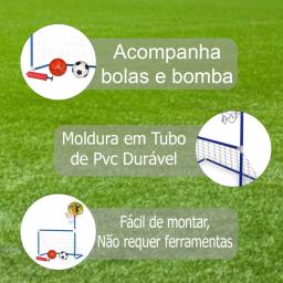 Trave Futebol e Basquete 2x1 2 em 1 com Bola e Bomba Pais e Filhos 791862 - Image 5