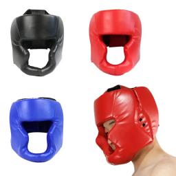 1 pçs capacete de boxe pu coberto completo crianças adultos muay thai treinamento sparring boxe chapelaria equipamentos de ginástica taekwondo cabeça guarda - Image 1