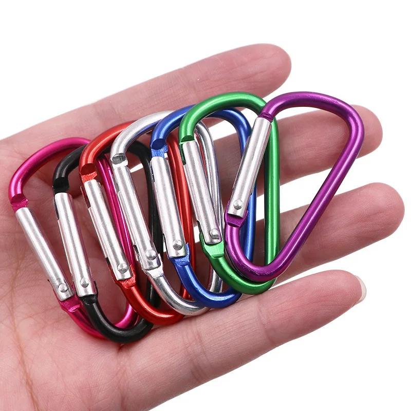 10pcs Mosquetões Liga de Alumínio Mosquetão Primavera Snap Clip Ganchos Keychain Escalada Mosquetão para Chaves Camping Ferramentas - Image 1