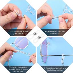 Ajustável Anti-Slip Eyeglass Cadeia Termina, Óculos de borracha Retainer, Óculos End Conectores, Óculos Acessórios, Anel Strap, 50Pcs - Image 6
