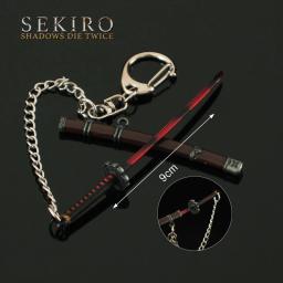 SEKIRO-Modelo de Arma de Metal de Sombras Morre, Faca de Brinquedo, Chaveiro, Katana Genichiro Espada, Periféricos de Jogo, Mini Toy, Duas Vezes, 9cm - Image 1