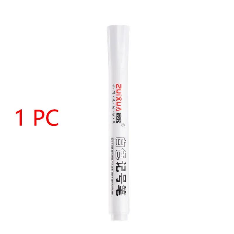 Marcador branco impermeável, tinta alcoólica, oleosa, pintura de pneus, canetas de grafite, caneta gel permanente para tecido, madeira, couro, 1,5mm - Image 1