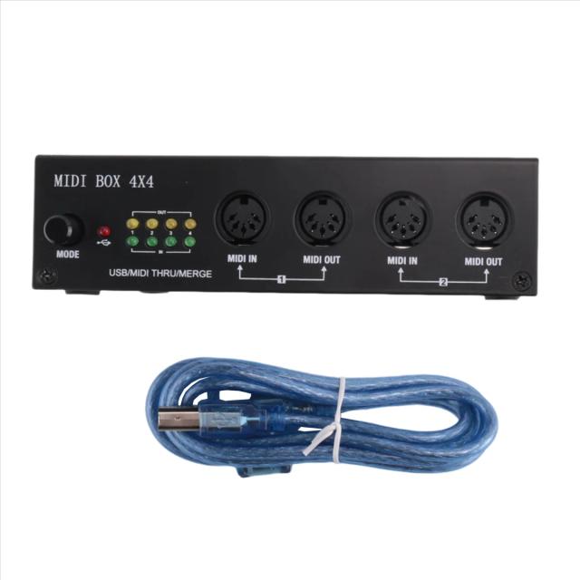 Interface USB MIDI com Thru para Conexão de Instrumentos Musicais em 64 Canais MIDI