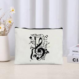 Music Note Saco Cosmético para Mulheres, Necessidades de Viagem, Perfume, Batom Organizador, Bolsa de Lona, Kawaii Maquiagem Case, Acessórios de Moda - Image 3
