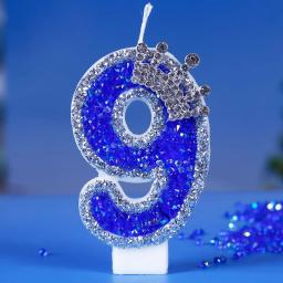 Número Vela De Aniversário Para Crianças, Coroa Brilhante, Digital Cake Topper, Decoração De Festa De Aniversário, Suprimentos De Favor - Image 6