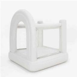 Castelo inflável branco pequeno da casa do salto com ventilador pvc bouncy castelo jumper para crianças 1-6 anos festa de casamento de aniversário - Image 6