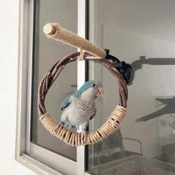 Pendurado Pássaro Balanço com Ventosa, Natural Papagaio Poleiro Brinquedo, Periquitos Periquitos Calopsitas, Lovebirds Conures Suprimentos - Image 2