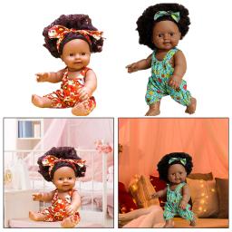 Bonecas reborn realistas, afro-americanas, olhos pretos, abertos, bebê realista - Image 3