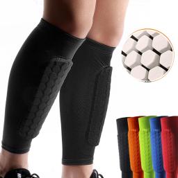 Futebol caneleira meias mangas com espuma, bezerro compressão manga, honeycomb almofadas, esportes legging, equipamento de futebol, 1pc - Image 1