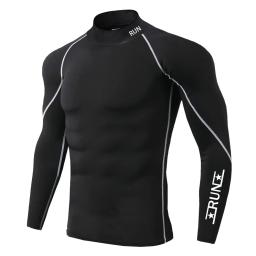 Correndo compressão t camisa de treinamento de ginásio dos homens camisas de secagem rápida camisetas de fitness musculação topos masculino esportes wear - Image 4