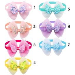 Laço com asa de anjo para animais de estimação, coleira borboleta para cães médios e pequenos, laço para gatos, acessórios para animais, lantejoulas, 10PCs - Image 6