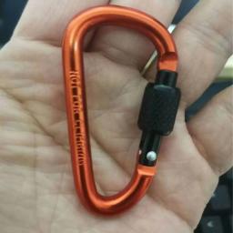 Multi Colors Aluminum Alloy Mosquetão Fivela de segurança Keychain com trava Botão de escalada Mosquetão D-Shape, Camping, Caminhadas Gancho - Image 4