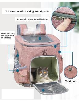 Mochila dobrável grande, suprimentos para animais de estimação, respirável, bolsa de expansão de ombro duplo, com carga de 10kg - Image 5