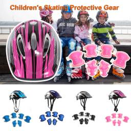 Conjunto de equipamento de proteção para meninos e meninas, capacete ajustável com cotovelos para crianças, skate, patinação de rolo, 7 pçs/set - Image 4