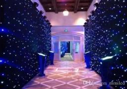 Cortina com controle de iluminação, cortina de luz de led efeitos de estrela grande de 4m * 6m cor azul-branca com controle de iluminação - Image 4