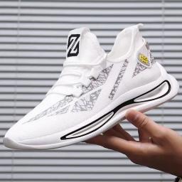 Sapatos masculinos deslizamento em tênis de moda respirável atlético esporte ao ar livre tênis de corrida confortável caminhada treinamento tênis - Image 1