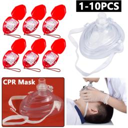 Portátil Respiração Artificial Máscara, dispositivo de resgate cpr, kit de primeiros socorros, de emergência, One-Way Válvula, Respiração Trainer, 1-5 pcs - Image 1