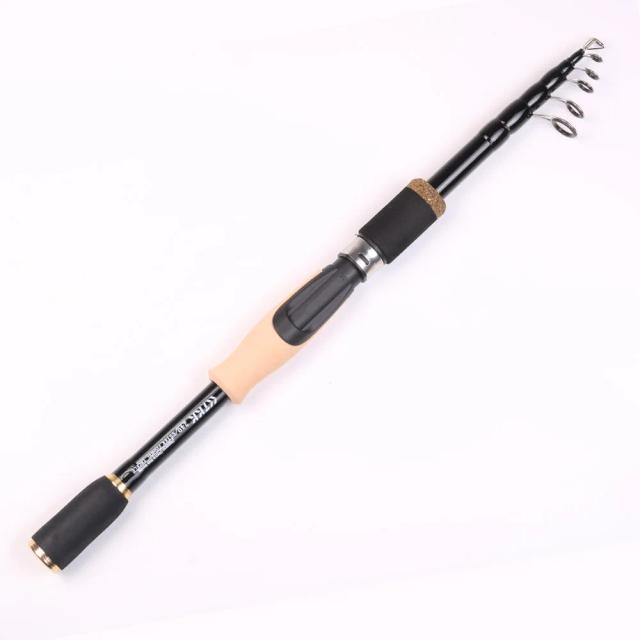 Alimentador de Fibra de Carbono para Pesca: Varas de 1.6m a 2.4m com Punho de Madeira e Cortiça Durável para Spinning e Baitcasting