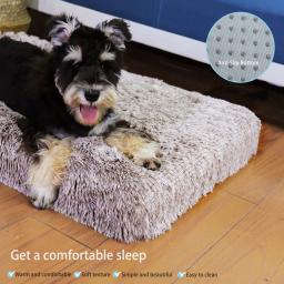 Memória espuma Pet Bed com removível lavável Faux Fur Cover, cama do cão impermeável para Crate, Anti-Slip Bottom, ortopédico - Image 2