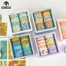 Mr Paper-Splendid Huage Série Washi Tape, 8 Design, 10 Rolado em Fita Caixa de Presente, Decoração DIY, fita adesiva criativa, Scrapbook - Image 1
