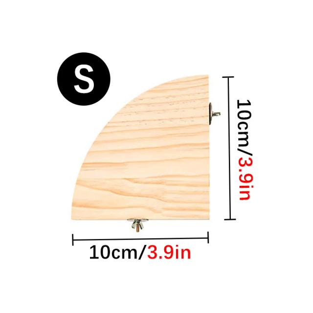 Suporte de Madeira em Forma de Ventilador para Gaiola - Acessório Ideal para Papagaios e Pequenos Animais como Chinchilas, Squirrels e Hamsters