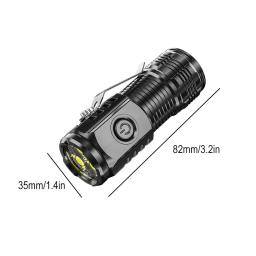 Mini lanterna LED portátil ao ar livre, altos lúmens, iluminação recarregável de três olhos, lanterna de longo alcance - Image 6