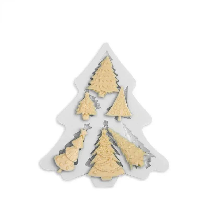 Moldes De Silicone De Forma De Árvore De Xmas, Ferramentas De Cozimento Reutilizáveis, Decoração De Bolo DIY, Artesanato De Doces, Chocolate, Molde De Biscoitos, Acessórios Suprimentos - Image 1